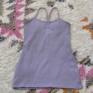 Lavender lululemon Power Y tank top, size 6